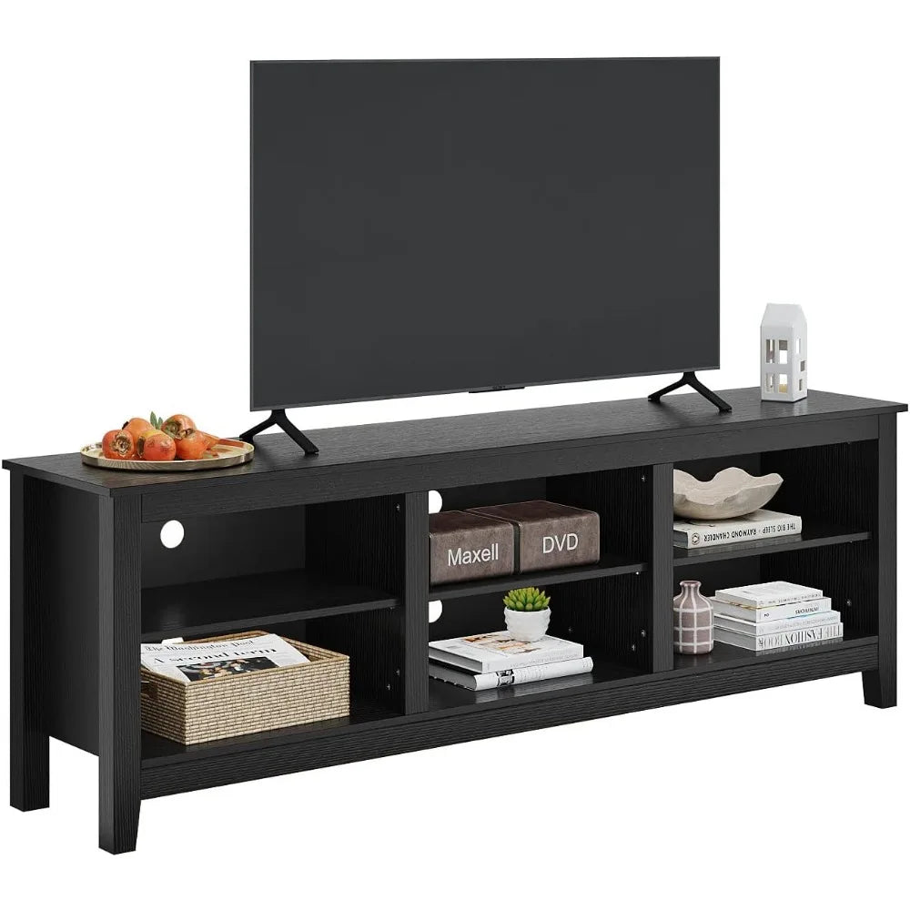 TV Stand, Moden 6 Cubby TV Stand for 75-Inch TV, Television Stands Entertainment Center Media Stand with Storage TV Table Stand