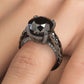 7.05 Carat Certified Natural Black Diamond Engagement Ring 14K Black Gold