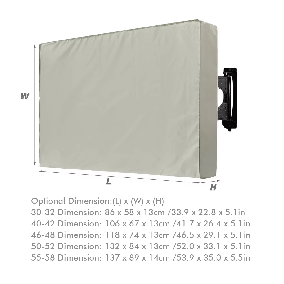 Garden Patio Outdoor TV Cover Protection TV Screen Weatherproof Dust-Proof TV Cover All-Purpose Dust Covers for 30'' to 58'' TV