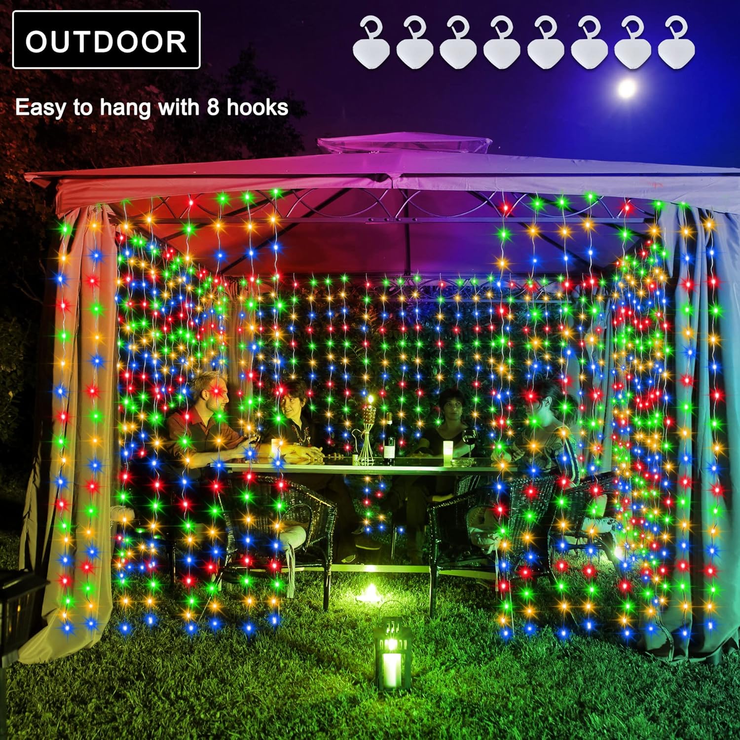 200/300 LED USB Curtain Fairy String Lights with 8 Modes Remote Control Timer_9