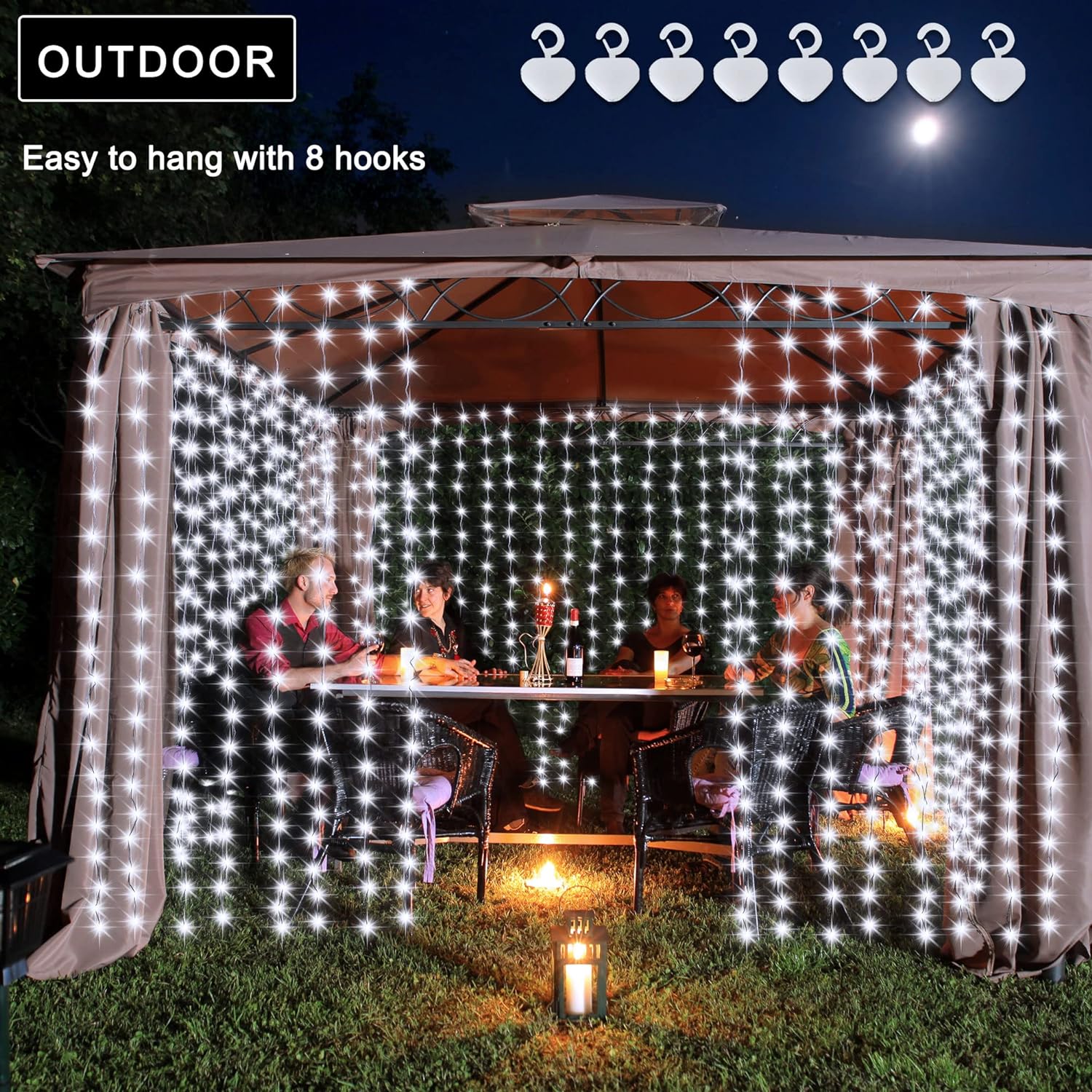 200/300 LED USB Curtain Fairy String Lights with 8 Modes Remote Control Timer_13