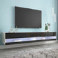 TV Stand with LED Lights, Floating TV Stand Wall Mounted Media Console 80 Inch TV Stand with 20 Color LED Lights