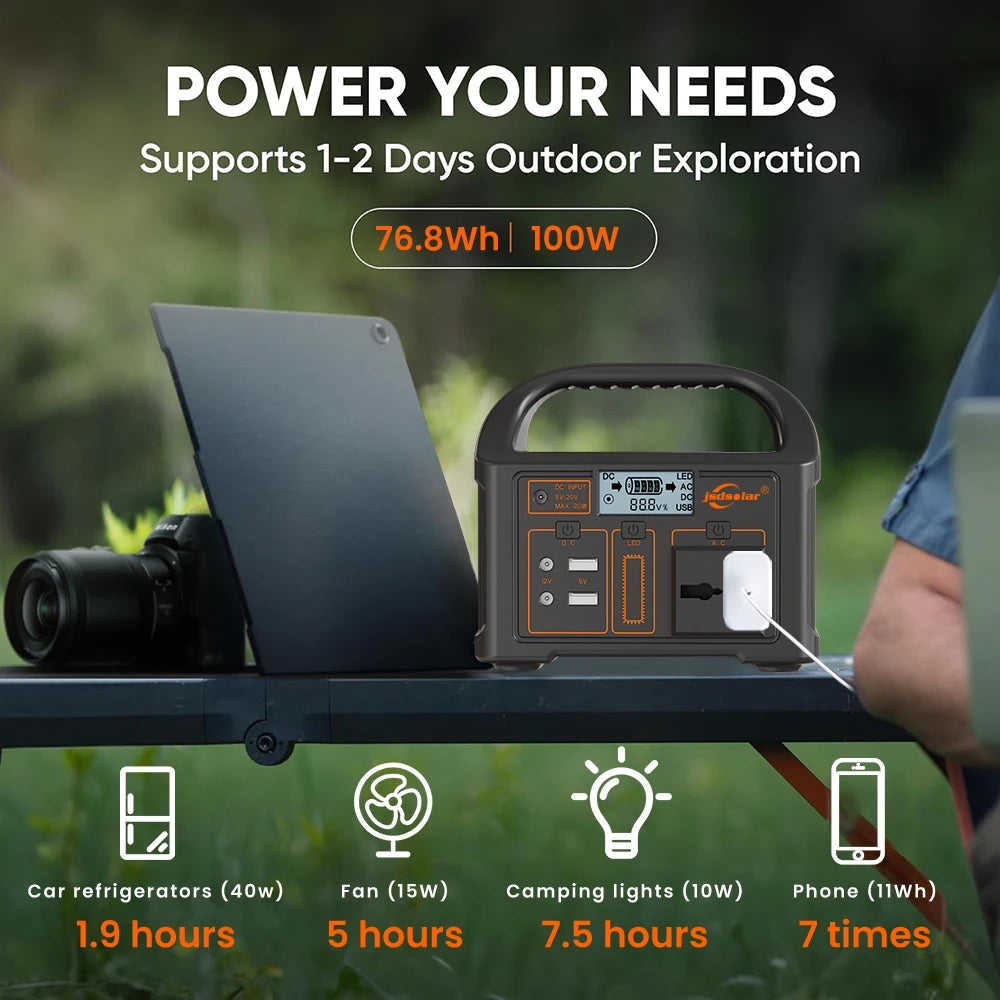 100W 24000Mah Portable Power Station Mobile Power Supply Solar Generator 220V/110V Charging Station EU/US/UK Power Bank Camping