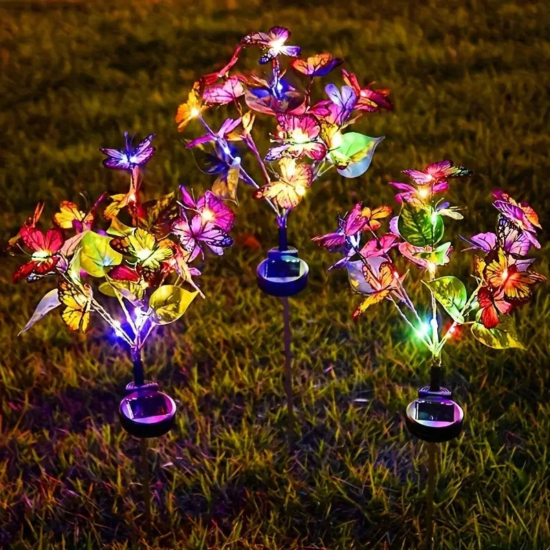 1Pc Solar Garden Butterfly Lights Outdoor Waterproof Decorative Lamp Festival Garden Lights for Yard Garden Yard Path Decoration