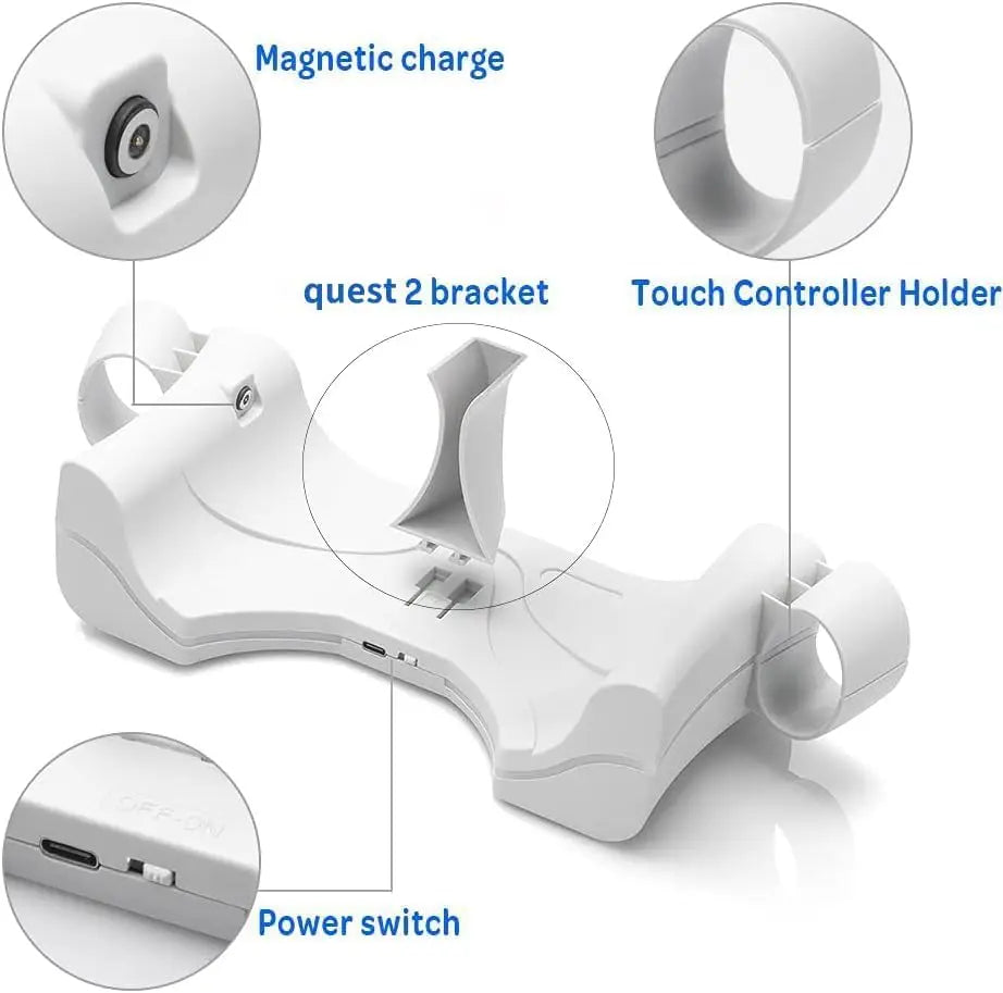 Charging Base Fast Charging Quest 2 Rack Charging Station Wall-Mounted with LED Indicator Charging Port