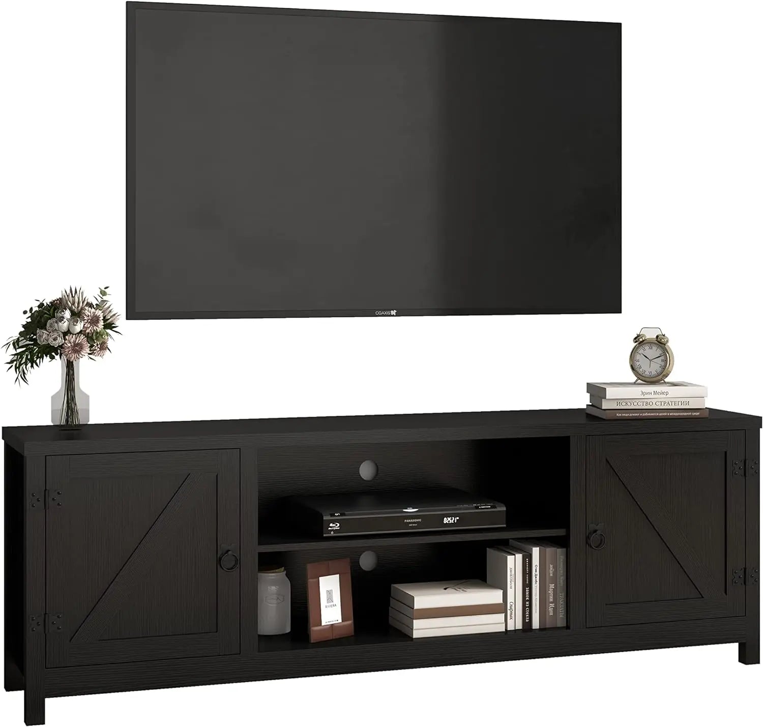 TV Stand, Moden 6 Cubby TV Stand for 75-Inch TV, Television Stands Entertainment Center Media Stand with Storage TV Table Stand