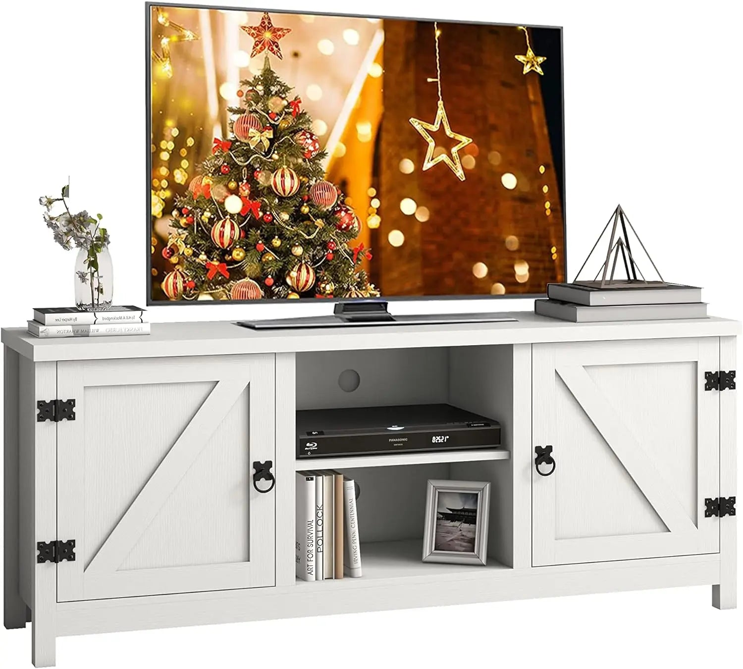 TV Stand, Moden 6 Cubby TV Stand for 75-Inch TV, Television Stands Entertainment Center Media Stand with Storage TV Table Stand