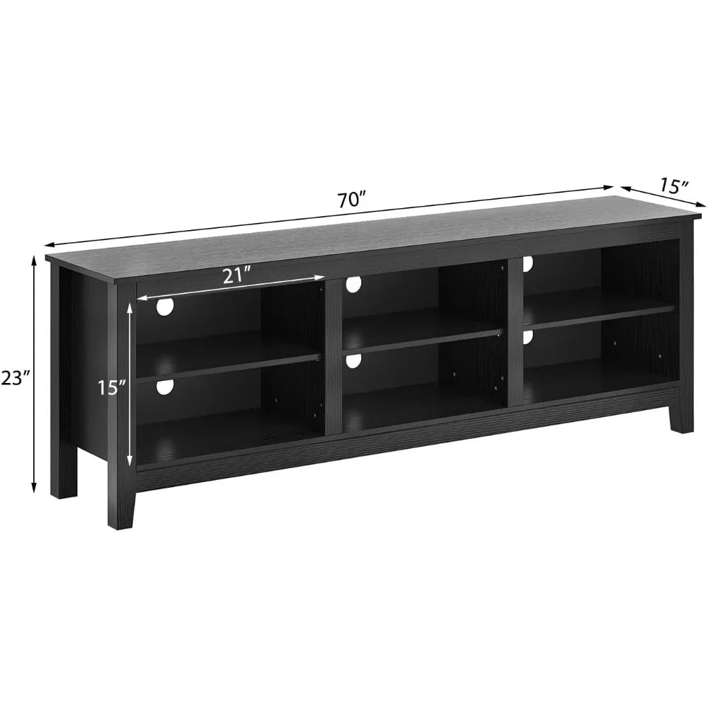 TV Stand, Moden 6 Cubby TV Stand for 75-Inch TV, Television Stands Entertainment Center Media Stand with Storage TV Table Stand