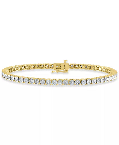 Diamond Tennis Bracelet (1 Ct. T.W.) in Sterling Silver, 14K Gold-Plated Sterling Silver or 14K Rose Gold-Plated Sterling Silver