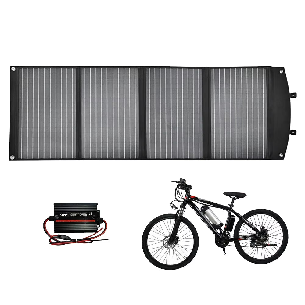 Solar Powered EV Charging Solutions Ebike Charger Panel 120W Portable Panels Scooter Eletrica Electrique Velo