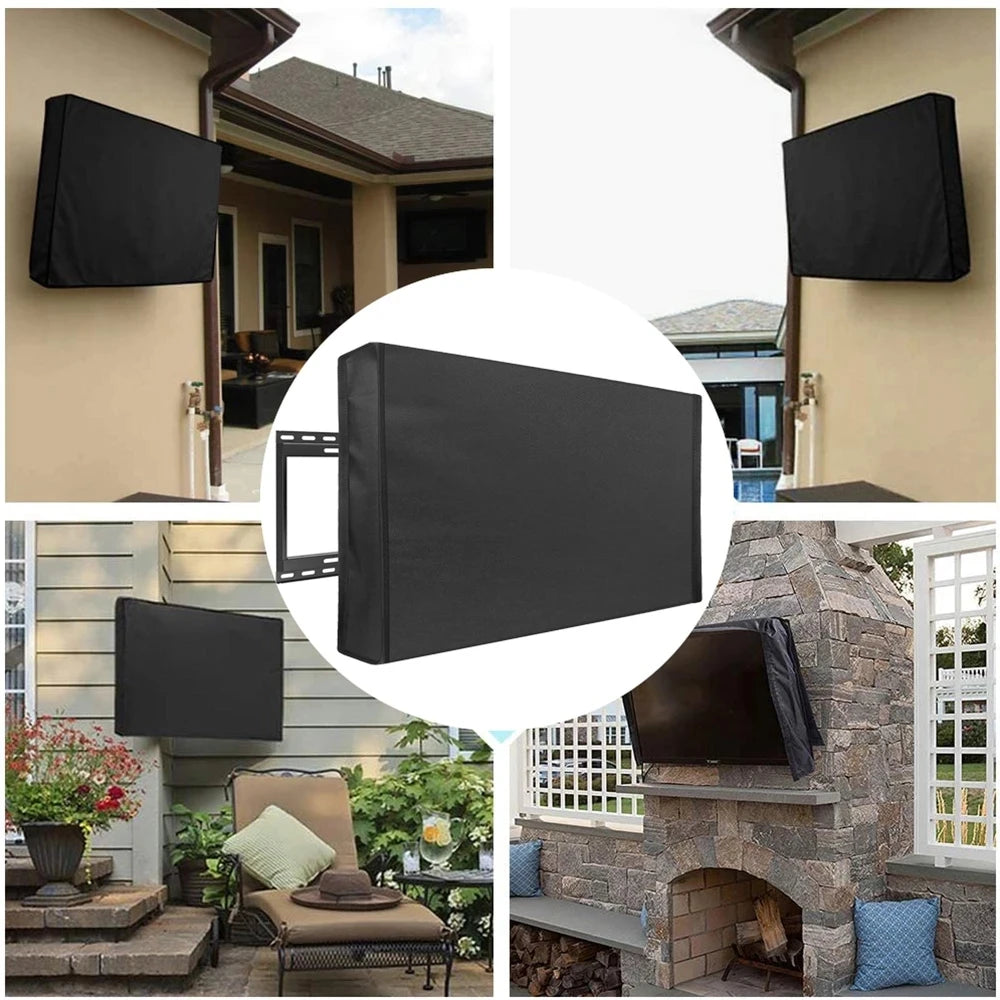 TV Weather and Dust Proof Outdoor TV Cover Beige 70 "75" 40 "46" 50 "55" 60 "65" Protective TV Screen Garden Patio Outdoor TV