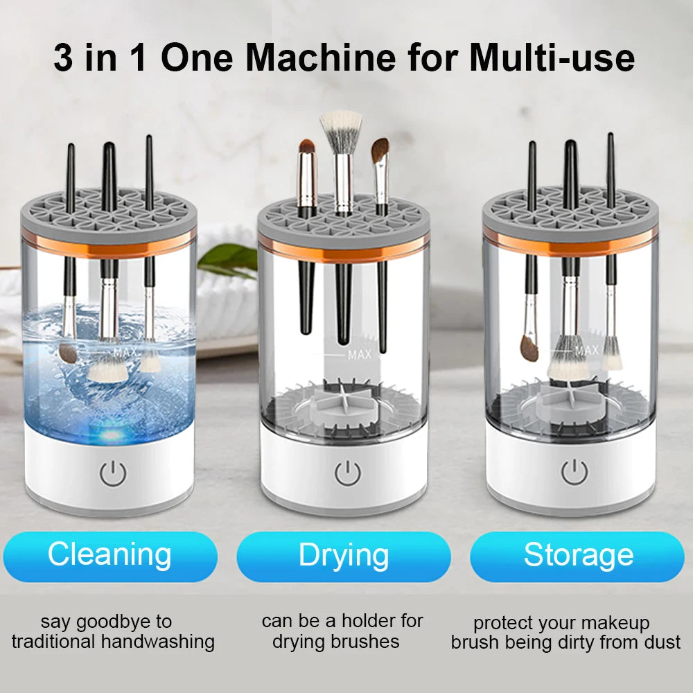 Electric Makeup Brush Cleaner Automatic Makeup Brush Cleaner USB Portable Cosmetic Makeup Brush Washing Machine Rotary Cleaning