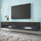 TV Stand with LED Lights, Floating TV Stand Wall Mounted Media Console 80 Inch TV Stand with 20 Color LED Lights