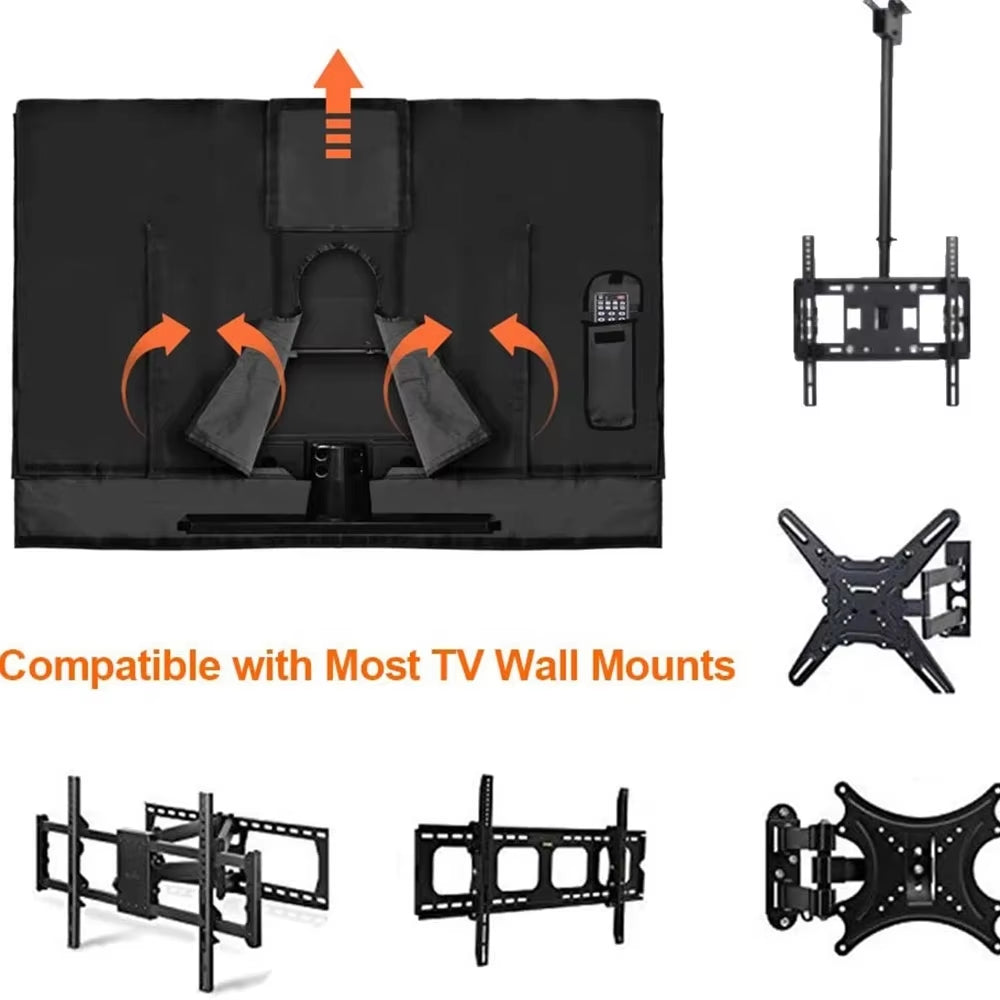 Outdoor TV Cover 22'' to 70'' Inch Weatherproof and Dustproof TV Enclosure for outside LED, LCD, OLED Flat Screen TV