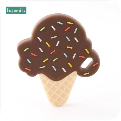 Ice Cream Lovely Silicone Teether Baby Toys Teething Chewable BPA Free Pendant for Nursing Necklace Baby Teether