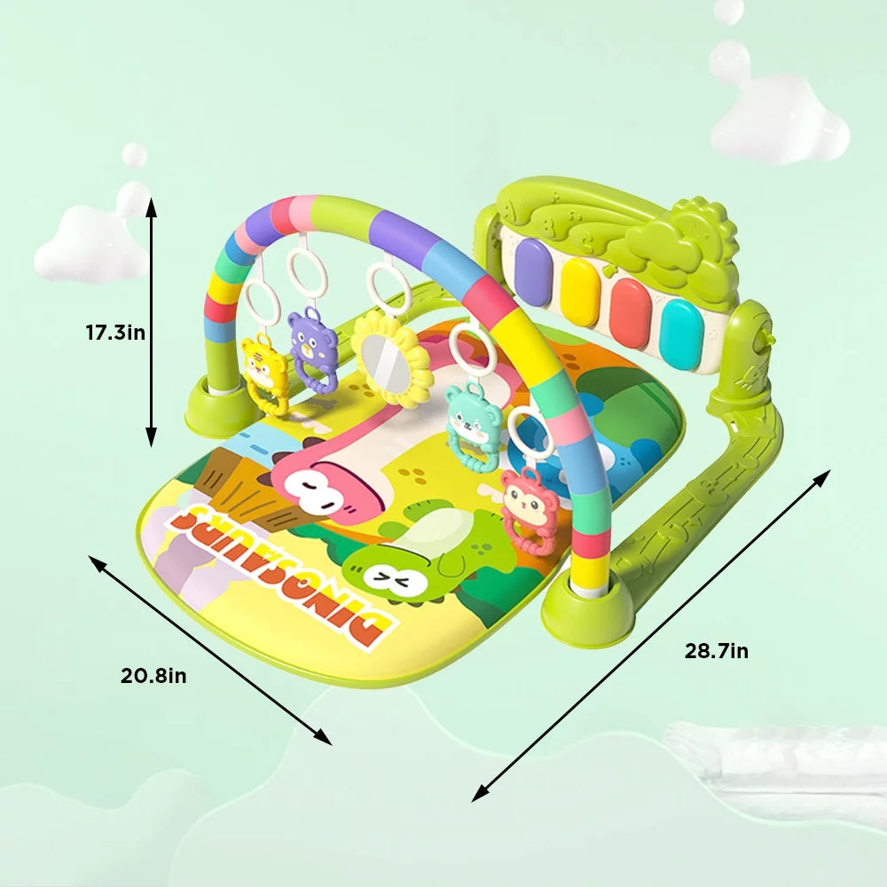 Baby Gym Play Mat Kick Play Piano Gym with Musical Tummy Time Mat Activity Center for Newborn Infants