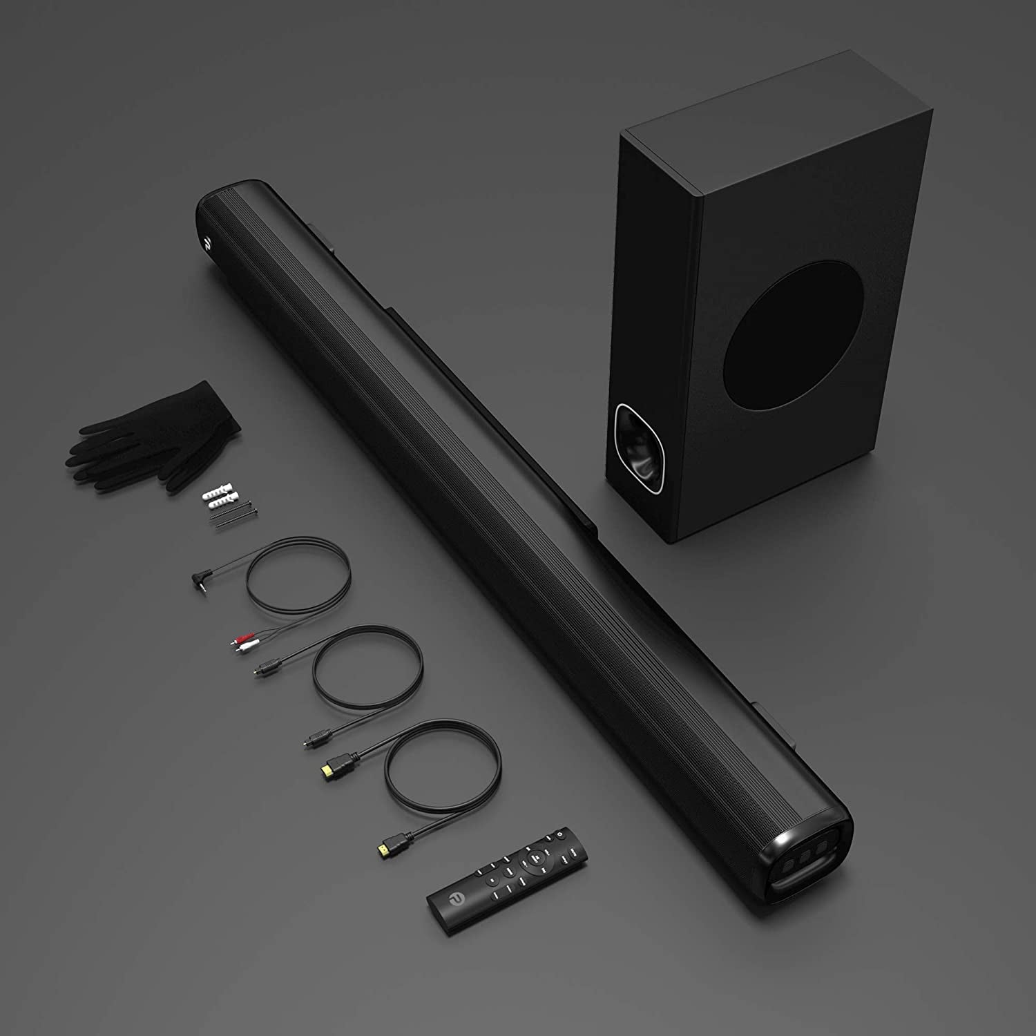 Soundbar with Subwoofer,2.1Ch with 3D Surround Sound, Works with 4K & HD Tvs, Hdmi(Arc)/Optical/Aux/Usb Drive/Bluetooth5.0 Connection(Model: P28,160W)