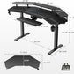 Gaming Desk, Standing Desk Keyboard Tray, 72" Wing Shaped Music Studio Desk Electric Adjustable Height Desk Sit Stand Desk with LED Shelves, Gaming Recording Live Stream, Slot Design