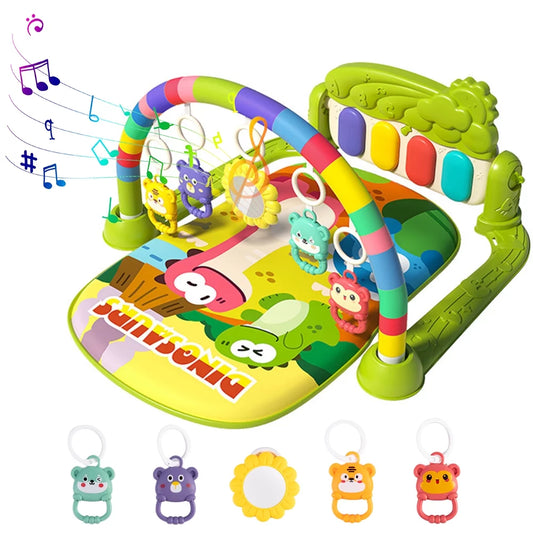 Baby Gym Play Mat Kick Play Piano Gym with Musical Tummy Time Mat Activity Center for Newborn Infants