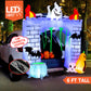 6 FT Halloween Inflatable Haunted Castle Decoration,Trunk or Treat Car Decorations Kit Ghost and Pumpkin with Built-In LED Light for Halloween Party Indoor,Outdoor,Yard,Garden Decor