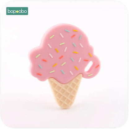 Ice Cream Lovely Silicone Teether Baby Toys Teething Chewable BPA Free Pendant for Nursing Necklace Baby Teether