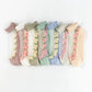 7 Pairs of Floral Glass Silk Women'S Socks Spring and Summer Thin Crystal Boat Socks