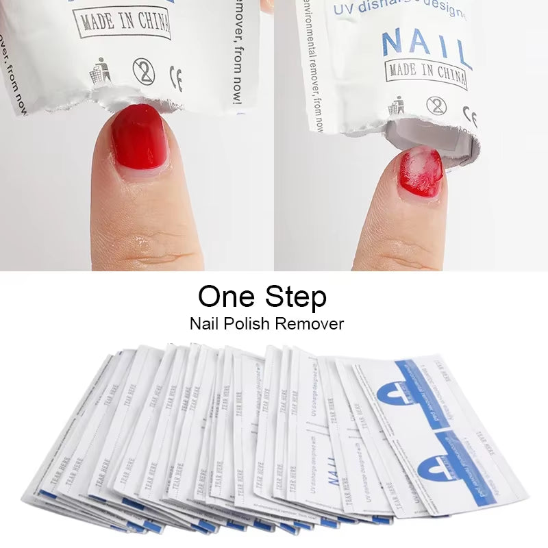 50/100Pcs Degreaser for Nails Gel Nail Polish Remover Disposable Nail Remover Tool Nails Gel Nail Polish Remover Wipes